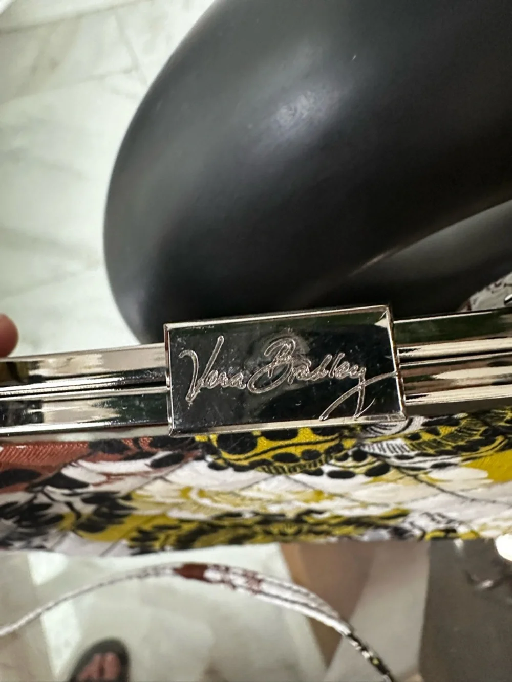 Vera Bradley Quilted Medallion Top-Handle Crossbody in White, Yellow & Brown - Picture 7 of 7